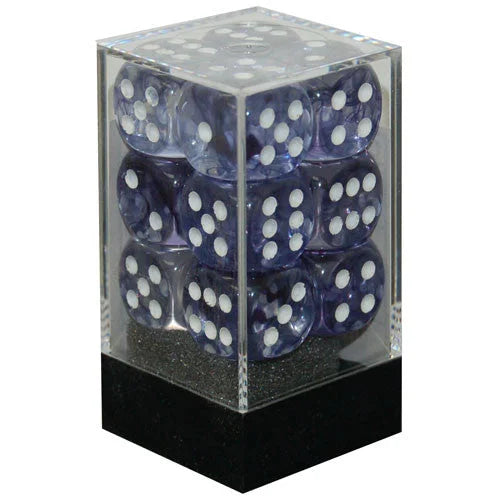 Chessex - 16mm - 12 Dice - Verschiedene Farben Nebula Black