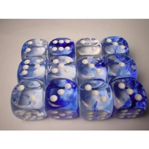 Chessex - 16mm - 12 Dice - Verschiedene Farben Nebula Dark