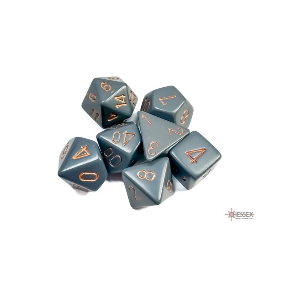 Chessex - 7-Die Set - Opaque Dark Grey/Copper TCG Zubehör