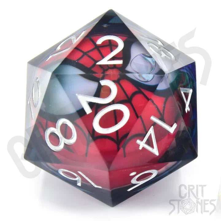 CritStones Liquid Core D20 Spidey Rollenspiele Zubehör