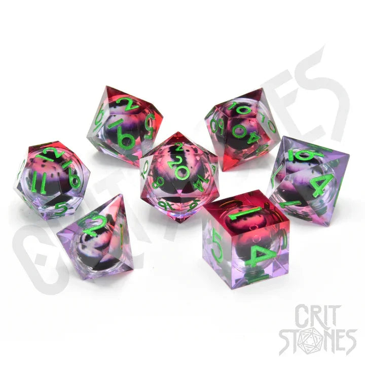 CritStones Liquid Core RPG Dice Set Poison Ivy Rollenspiele