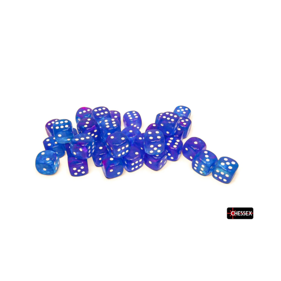 Chessex - 12mm D6 - Dice Block - Nebula Aura/White TCG