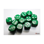Chessex - 16mm D6 - Dice Block - Opaque Green/White TCG