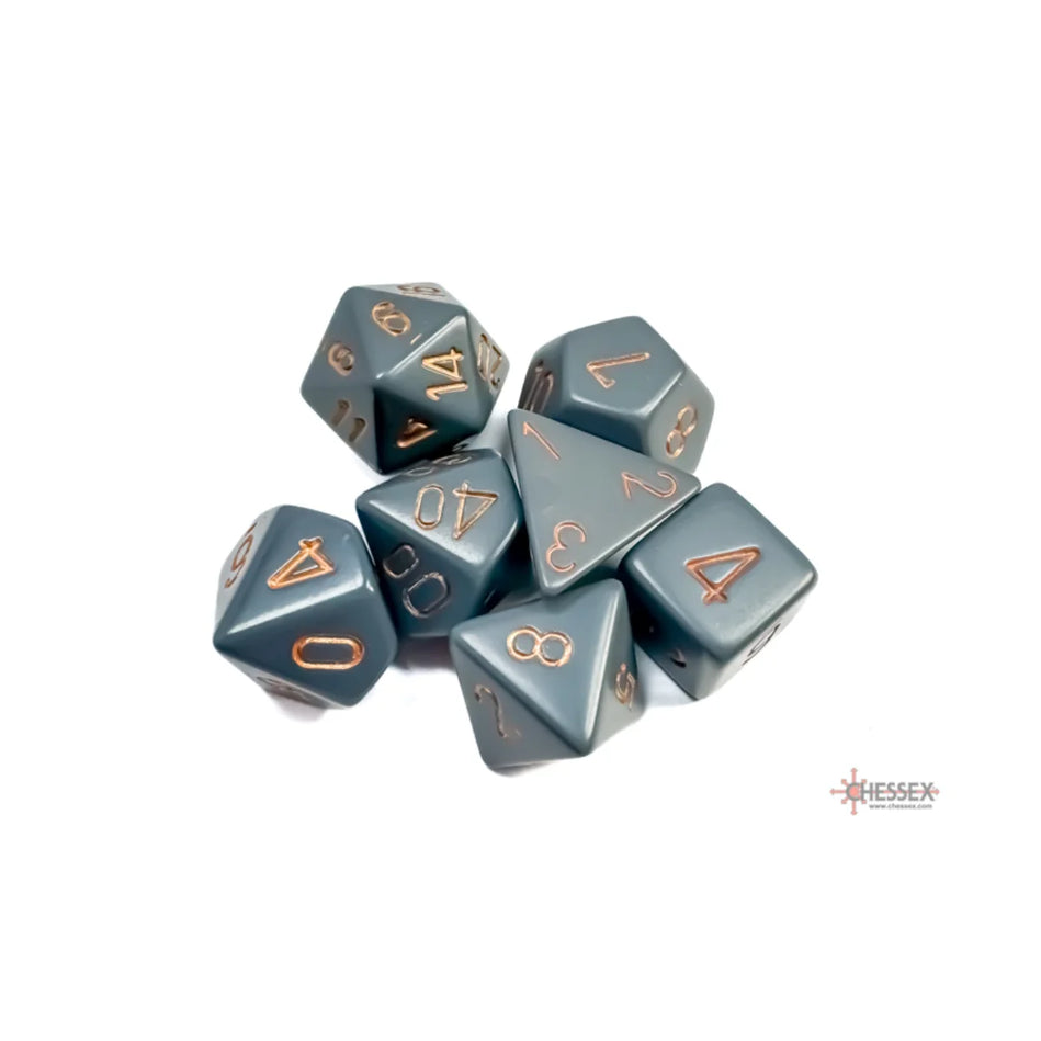 Chessex - 7-Die Set - Opaque Dark Grey/Copper TCG Zubehör