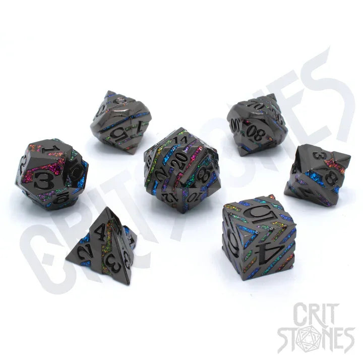 CritStones Metall RPG Dice Set Elysian Trails Rollenspiele