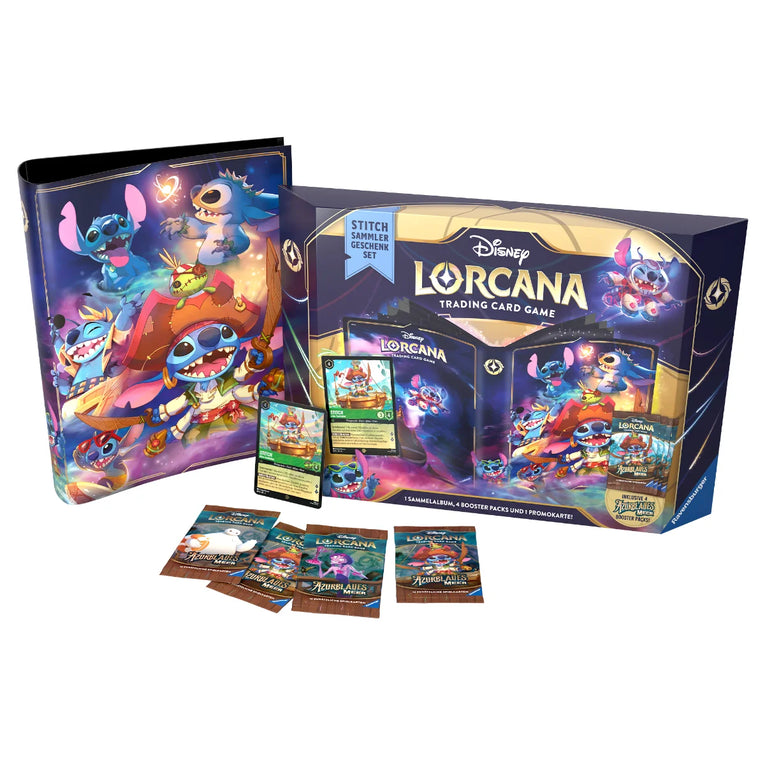 Disney Lorcana Azurblaues Meer Stitch Sammler Geschenk Set