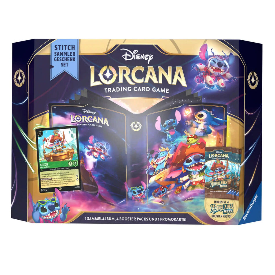 Disney Lorcana Azurblaues Meer Stitch Sammler Geschenk Set