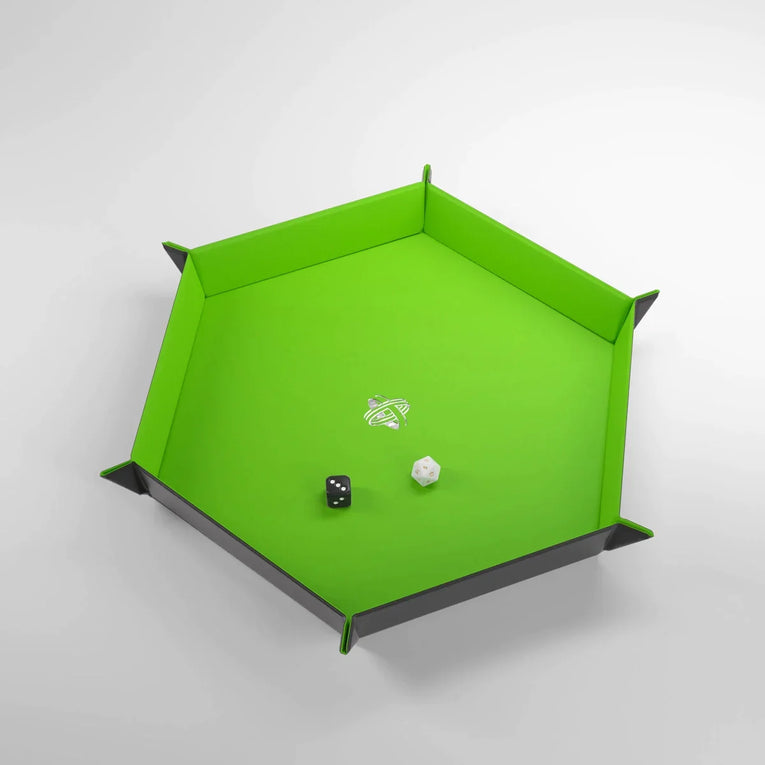 Gamegenic - Magnetic Dice Tray Hexagonal XL - Black/Green