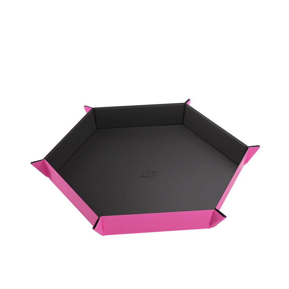 Gamegenic - Magnetic Dice Tray Hexagonal XL - Black/Pink