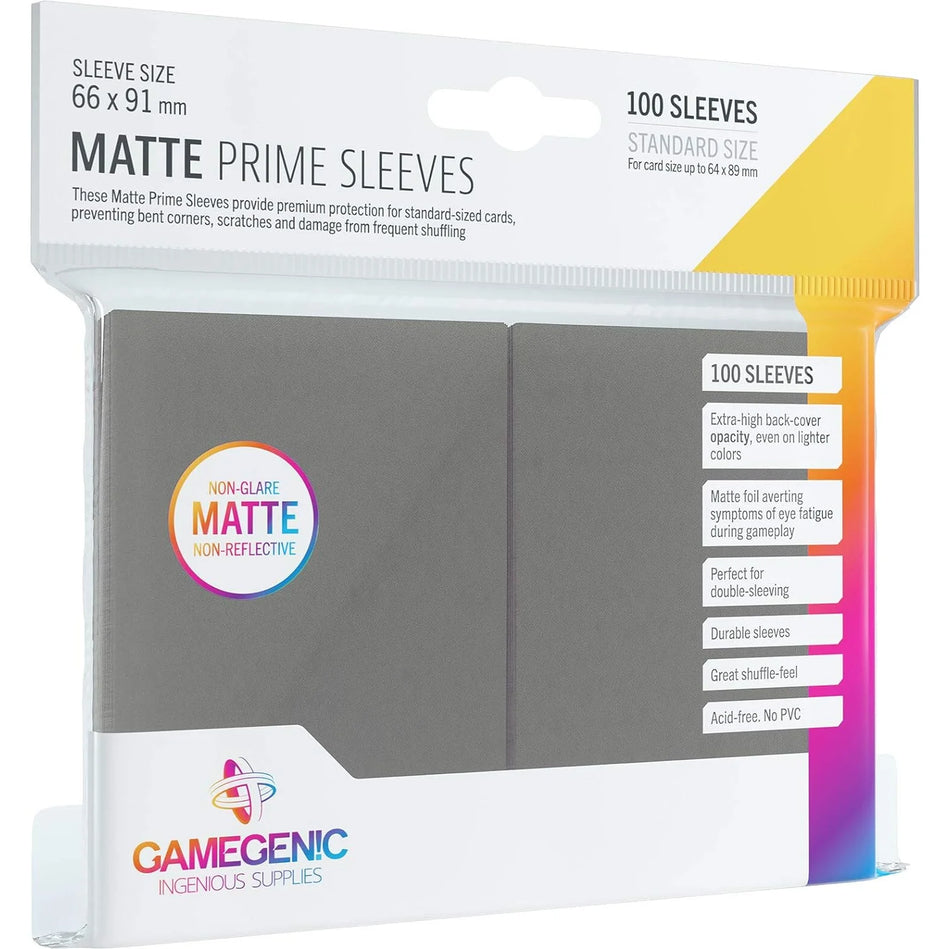 Gamegenic - Matte Prime Sleeves - Standard Size Dark Grey